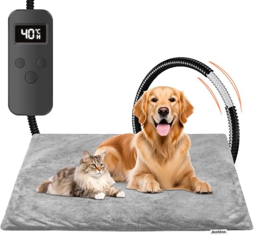 Haustier Heizdecke für Katzen Hunde,Heizdecke Hund Timing & Temperatur Einstellbar mit 12 Stufen Timer und 35-55℃ Temperatur, Katze für Hundehütte Katzenhütte Kaninchen Haustier-M/45 * 45cm Haustier Heizdecke für Katzen Hunde,Heizdecke Hund Timing & Temperatur Einstellbar mit 12 Stufen Timer und 35-55℃ Temperatur, Katze für Hundehütte Katzenhütte Kaninchen Haustier-M/45 * 45cm von FFTANXS