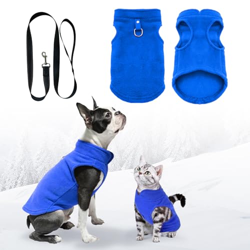 Hundemantel,Hundepullover,Chihuahua Kleidung,hundepullover kleine Hunde, Hundemantel für kleine Hunde,Hundemantel mit Geschirr,Wintermantel Hund für kleine Hunde, Innen und Außeneinsatz(Blau M) von FFTANXS