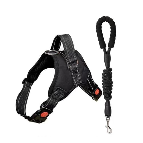FFWTPY Rucksackgeschirr Für Hunde Gurt Hundetransporter für kleine Hunde Mittlere Hunde Große Hunde Verstellbar Bequem und Leicht mit Weich Gepolstert Reflektierend (Schwarz M) von FFWTPY