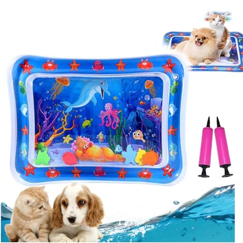 FGAQLUK Große Wasser-Sensor-Spielmatte for Katzen, Haustier-Wasser-Sensor-Spielmatte, Aufblasbare Wasser-Sensor-Katzenmatte for Hauskatzen, Interaktives Katzen-Spritzmatten-Spielzeug Mit Ozean-Thema(D FGAQLUK Große Wasser-Sensor-Spielmatte for Katzen, Haustier-Wasser-Sensor-Spielmatte, Aufblasbare Wasser-Sensor-Katzenmatte for Hauskatzen, Interaktives Katzen-Spritzmatten-Spielzeug Mit Ozean-Thema(D von FGAQLUK