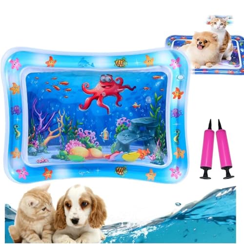 FGAQLUK Große Wasser-Sensor-Spielmatte for Katzen, Haustier-Wasser-Sensor-Spielmatte, Aufblasbare Wasser-Sensor-Katzenmatte for Hauskatzen, Interaktives Katzen-Spritzmatten-Spielzeug Mit Ozean-Thema(O FGAQLUK Große Wasser-Sensor-Spielmatte for Katzen, Haustier-Wasser-Sensor-Spielmatte, Aufblasbare Wasser-Sensor-Katzenmatte for Hauskatzen, Interaktives Katzen-Spritzmatten-Spielzeug Mit Ozean-Thema(O von FGAQLUK