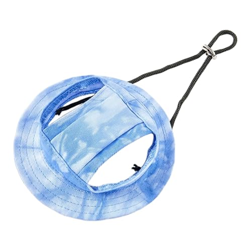 FGUUTYM Verstellbarer Sonnenhut für Hunde mit Ohrlöchern, leicht, für Hunde (Größen S/M/L) Kleiner Hundehut (Blue, M) von FGUUTYM