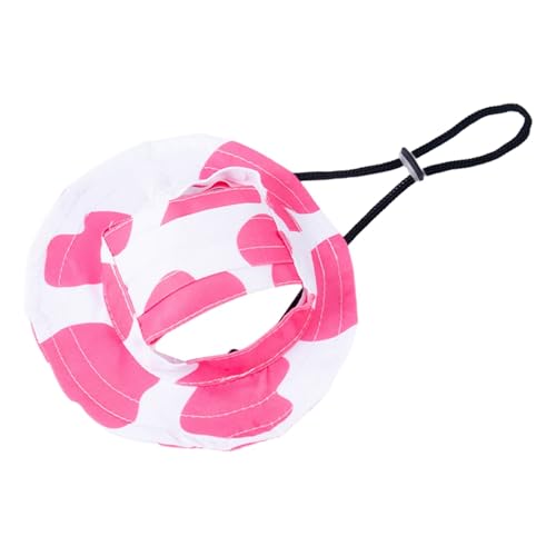 FGUUTYM Verstellbarer Sonnenhut für Hunde mit Ohrlöchern, leicht, für Hunde (Größen S/M/L) Kleiner Hundehut (Hot Pink, S) von FGUUTYM