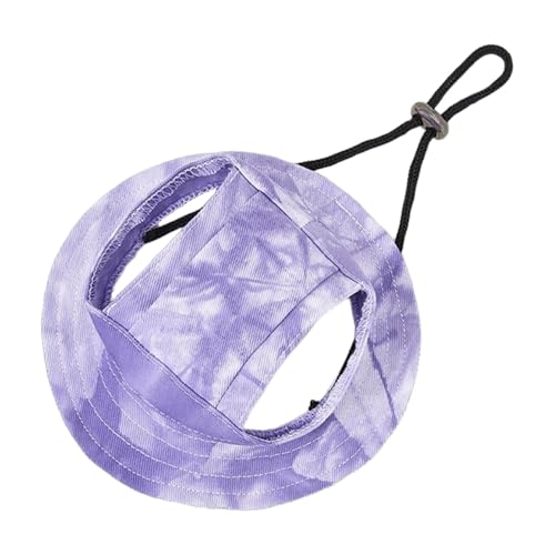 FGUUTYM Verstellbarer Sonnenhut für Hunde mit Ohrlöchern, leicht, für Hunde (Größen S/M/L) Kleiner Hundehut (Purple, M) von FGUUTYM
