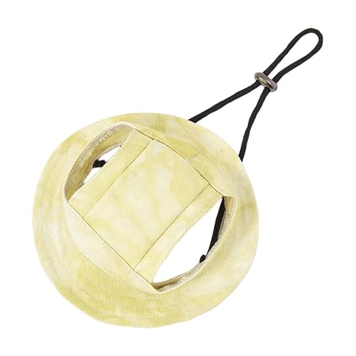 FGUUTYM Verstellbarer Sonnenhut für Hunde mit Ohrlöchern, leicht, für Hunde (Größen S/M/L) Kleiner Hundehut (Yellow, M) von FGUUTYM