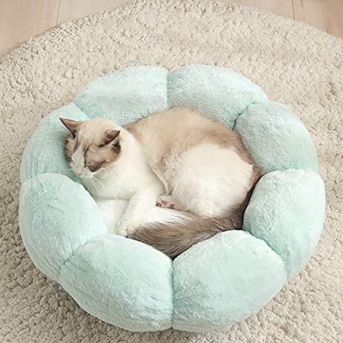 FGYZYP Katzenbett in Blumenform, Plüsch, 40,6 cm, für den Winter, weich, selbstwärmend, DonutKatzenbett mit rutschfester Unterseite, maschinenwaschbar für Schlaf, warme Katze, Kätzchen, Welpen und von FGYZYP
