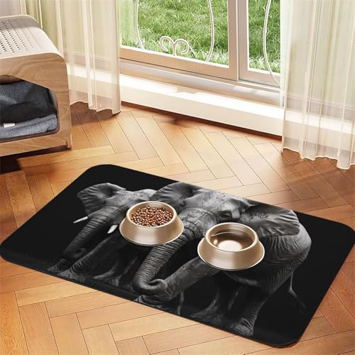 3D-Haustier-Futtermatte, Elefant, 40 x 60 cm, saugfähige Hundematte für Futter, PU-Leder, Katzenfutter, wasserdicht, schnell trocknend, Haustier-Tischsets 3D-Haustier-Futtermatte, Elefant, 40 x 60 cm, saugfähige Hundematte für Futter, PU-Leder, Katzenfutter, wasserdicht, schnell trocknend, Haustier-Tischsets von FHEBNDS