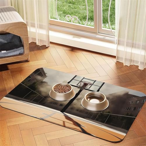 Amazing Basketballplatz-Haustier-Füttermatte, 30 x 45 cm, saugfähige Hundematte für Futter und Wassernapf, PU-Leder, Katzenfuttermatte, wasserdicht, schnell trocknend, Haustier-Platzsets, keine Amazing Basketballplatz-Haustier-Füttermatte, 30 x 45 cm, saugfähige Hundematte für Futter und Wassernapf, PU-Leder, Katzenfuttermatte, wasserdicht, schnell trocknend, Haustier-Platzsets, keine von FHEBNDS