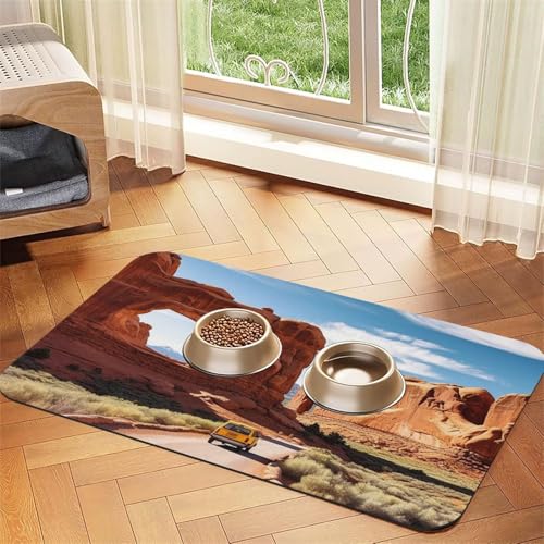 Arches National Park Eingangsmatte für Haustiere, 30 x 45 cm, saugfähige Hundematte für Futter und Wassernapf, PU-Leder, Katzenfuttermatte, wasserdicht, schnell trocknend, Haustier-Platzsets, keine Arches National Park Eingangsmatte für Haustiere, 30 x 45 cm, saugfähige Hundematte für Futter und Wassernapf, PU-Leder, Katzenfuttermatte, wasserdicht, schnell trocknend, Haustier-Platzsets, keine von FHEBNDS