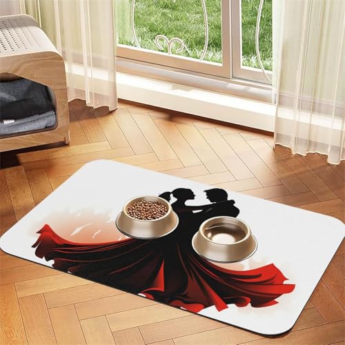 Ballroom Dance Haustier-Füttermatte, 40 x 60 cm, saugfähige Hundematte für Futter und Wassernapf, PU-Leder, Katzenfuttermatte, wasserdicht, schnell trocknend, Haustier-Tischsets, keine Flecken Ballroom Dance Haustier-Füttermatte, 40 x 60 cm, saugfähige Hundematte für Futter und Wassernapf, PU-Leder, Katzenfuttermatte, wasserdicht, schnell trocknend, Haustier-Tischsets, keine Flecken von FHEBNDS