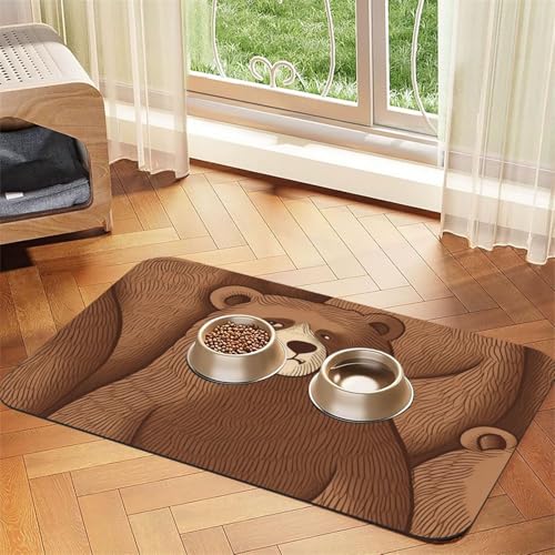 Brown Bear Haustier-Futtermatte, 30 x 45 cm, saugfähige Hundematte für Futter- und Wassernapf, PU-Leder, Katzenfuttermatte, wasserdicht, schnell trocknend, Haustier-Tischsets, keine Flecken Brown Bear Haustier-Futtermatte, 30 x 45 cm, saugfähige Hundematte für Futter- und Wassernapf, PU-Leder, Katzenfuttermatte, wasserdicht, schnell trocknend, Haustier-Tischsets, keine Flecken von FHEBNDS
