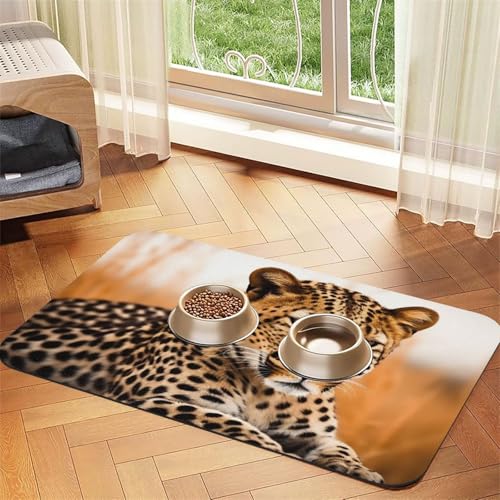 Cheetah Waiting for an Opportunity Haustier-Futtermatte, 30 x 45 cm, saugfähige Hundematte für Futter- und Wassernapf, PU-Leder, Katzenfuttermatte, wasserdicht, schnell trocknend, keine Flecken Cheetah Waiting for an Opportunity Haustier-Futtermatte, 30 x 45 cm, saugfähige Hundematte für Futter- und Wassernapf, PU-Leder, Katzenfuttermatte, wasserdicht, schnell trocknend, keine Flecken von FHEBNDS