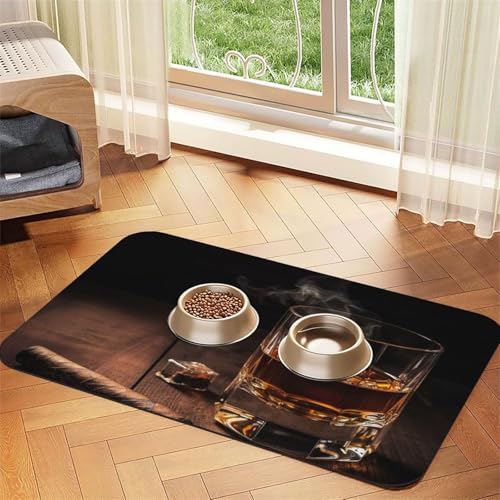 Cigar & Whiskey Haustier-Futtermatte, 40 x 60 cm, saugfähige Hundematte für Futter und Wassernapf, PU-Leder, Katzenfuttermatte, wasserdicht, schnell trocknend, Haustier-Platzsets, keine Flecken Cigar & Whiskey Haustier-Futtermatte, 40 x 60 cm, saugfähige Hundematte für Futter und Wassernapf, PU-Leder, Katzenfuttermatte, wasserdicht, schnell trocknend, Haustier-Platzsets, keine Flecken von FHEBNDS