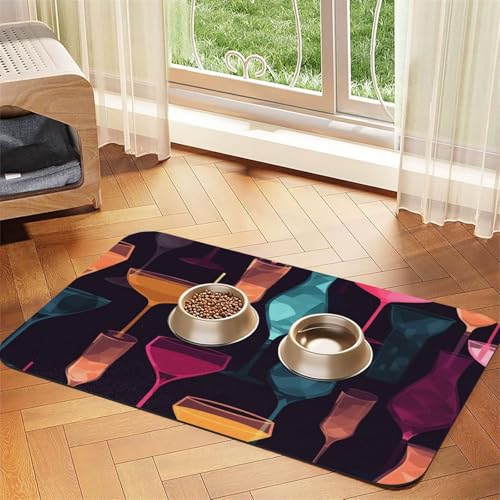 Cocktail-Gläser, Haustier-Füttermatte, 30 x 45 cm, saugfähige Hundematte für Futter und Wassernapf, PU-Leder, Katzenfuttermatte, wasserdicht, schnell trocknend, Haustier-Tischsets, keine Flecken Cocktail-Gläser, Haustier-Füttermatte, 30 x 45 cm, saugfähige Hundematte für Futter und Wassernapf, PU-Leder, Katzenfuttermatte, wasserdicht, schnell trocknend, Haustier-Tischsets, keine Flecken von FHEBNDS