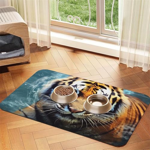 Cool Tiger Futtermatte für Haustiere, 30 x 45 cm, saugfähige Hundematte für Futter und Wassernapf, PU-Leder, Katzenfuttermatte, wasserdicht, schnell trocknend, Haustier-Tischsets, keine Flecken Cool Tiger Futtermatte für Haustiere, 30 x 45 cm, saugfähige Hundematte für Futter und Wassernapf, PU-Leder, Katzenfuttermatte, wasserdicht, schnell trocknend, Haustier-Tischsets, keine Flecken von FHEBNDS