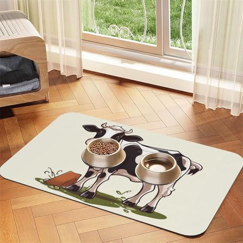 Dairy Cow Haustier-Futtermatte, 40 x 60 cm, saugfähige Hundematte für Futter und Wassernapf, PU-Leder, Katzenfuttermatte, wasserdicht, schnell trocknend, Haustier-Platzsets, keine Flecken Dairy Cow Haustier-Futtermatte, 40 x 60 cm, saugfähige Hundematte für Futter und Wassernapf, PU-Leder, Katzenfuttermatte, wasserdicht, schnell trocknend, Haustier-Platzsets, keine Flecken von FHEBNDS