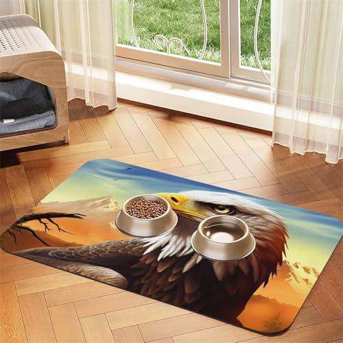 Eagle Haustier-Futtermatte, 40 x 60 cm, saugfähige Hundematte für Futter- und Wassernapf, PU-Leder, Katzenfuttermatte, wasserdicht, schnell trocknend, Haustier-Tischsets, keine Flecken Eagle Haustier-Futtermatte, 40 x 60 cm, saugfähige Hundematte für Futter- und Wassernapf, PU-Leder, Katzenfuttermatte, wasserdicht, schnell trocknend, Haustier-Tischsets, keine Flecken von FHEBNDS