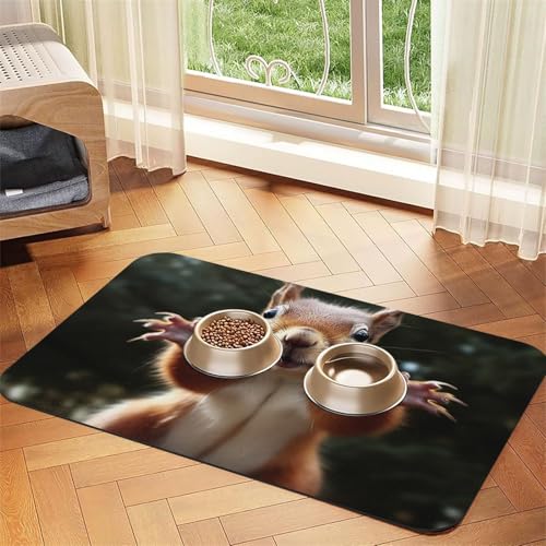 Eichhörnchen lustige Tier-Füttermatte, 30 x 45 cm, saugfähige Hundematte für Futter und Wassernapf, PU-Leder, Katzenfuttermatte, wasserdicht, schnell trocknend, Haustier-Platzsets, keine Flecken Eichhörnchen lustige Tier-Füttermatte, 30 x 45 cm, saugfähige Hundematte für Futter und Wassernapf, PU-Leder, Katzenfuttermatte, wasserdicht, schnell trocknend, Haustier-Platzsets, keine Flecken von FHEBNDS