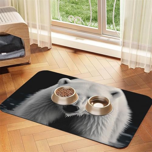 Eisbär-Futtermatte, 40 x 60 cm, saugfähige Hundematte für Futter- und Wassernapf, PU-Leder, Katzenfuttermatte, wasserdicht, schnell trocknend, Haustier-Tischsets, keine Flecken Eisbär-Futtermatte, 40 x 60 cm, saugfähige Hundematte für Futter- und Wassernapf, PU-Leder, Katzenfuttermatte, wasserdicht, schnell trocknend, Haustier-Tischsets, keine Flecken von FHEBNDS