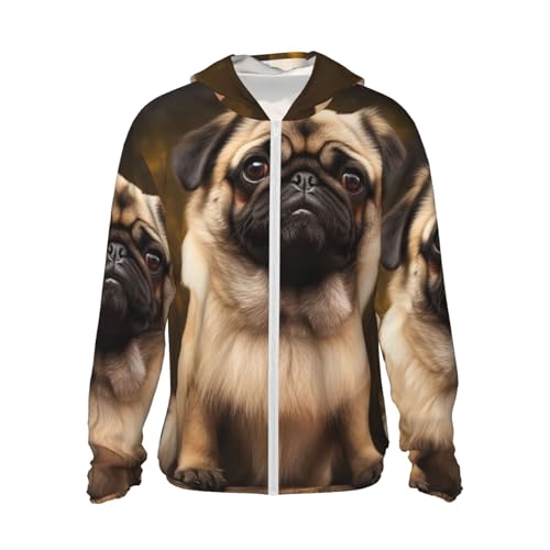 FHEBNDS Herren Sonnenschutz-Kapuzenjacke mit LSF 50+, durchgehender Reißverschluss, langärmelig, Mops, Hund, Sonnenshirt für Damen, mit Tasche FHEBNDS Herren Sonnenschutz-Kapuzenjacke mit LSF 50+, durchgehender Reißverschluss, langärmelig, Mops, Hund, Sonnenshirt für Damen, mit Tasche von FHEBNDS