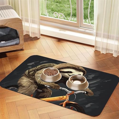 Faultier-Futtermatte für Haustiere, 40 x 60 cm, saugfähige Hundematte für Futter- und Wassernapf, PU-Leder, Katzenfuttermatte, wasserdicht, schnell trocknend, keine Flecken Faultier-Futtermatte für Haustiere, 40 x 60 cm, saugfähige Hundematte für Futter- und Wassernapf, PU-Leder, Katzenfuttermatte, wasserdicht, schnell trocknend, keine Flecken von FHEBNDS