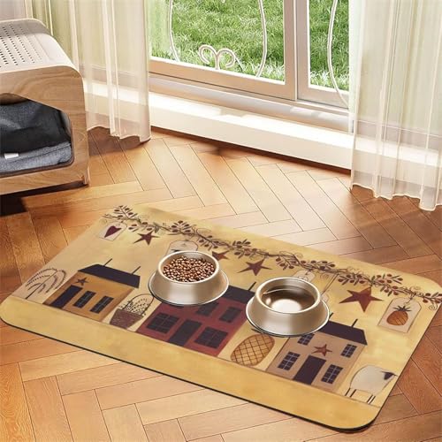Futtermatte für Haus und Obst, 40 x 60 cm, saugfähige Hundematte für Futter- und Wassernapf, PU-Leder, Katzenfuttermatte, wasserdicht, schnell trocknend, keine Flecken, Beige / Braun Futtermatte für Haus und Obst, 40 x 60 cm, saugfähige Hundematte für Futter- und Wassernapf, PU-Leder, Katzenfuttermatte, wasserdicht, schnell trocknend, keine Flecken, Beige / Braun von FHEBNDS