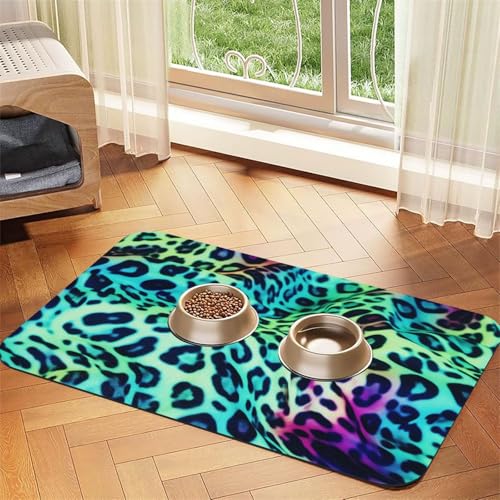 Futtermatte für Haustiere, 30 x 45 cm, saugfähige Hundematte für Futter- und Wassernapf, PU-Leder, Katzenfuttermatte, wasserdicht, schnell trocknend, keine Flecken von FHEBNDS