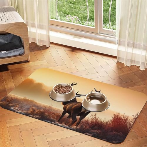 Futtermatte für Haustiere im Querformat, 40 x 60 cm, saugfähige Hundematte für Futter- und Wassernapf, PU-Leder, Katzenfuttermatte, wasserdicht, schnell trocknend, keine Flecken Futtermatte für Haustiere im Querformat, 40 x 60 cm, saugfähige Hundematte für Futter- und Wassernapf, PU-Leder, Katzenfuttermatte, wasserdicht, schnell trocknend, keine Flecken von FHEBNDS
