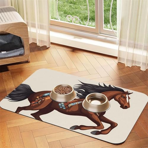 Futternapf-Matte für Haustiere, 30 x 45 cm, saugfähige Hundematte für Futter und Wassernapf, PU-Leder, Katzenfuttermatte, wasserdicht, schnell trocknend, keine Flecken von FHEBNDS
