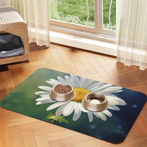 Gänseblümchen-Haustier-Futtermatte, 40 x 60 cm, saugfähige Hundematte für Futter- und Wassernapf, PU-Leder, Katzenfuttermatte, wasserdicht, schnell trocknend, Haustier-Tischsets, keine Flecken Gänseblümchen-Haustier-Futtermatte, 40 x 60 cm, saugfähige Hundematte für Futter- und Wassernapf, PU-Leder, Katzenfuttermatte, wasserdicht, schnell trocknend, Haustier-Tischsets, keine Flecken von FHEBNDS