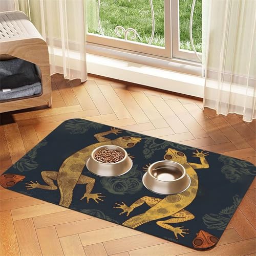 Gecko Eidechsen Haustier-Futtermatte, 40 x 60 cm, saugfähige Hundematte für Futter und Wassernapf, PU-Leder, Katzenfuttermatte, wasserdicht, schnell trocknend, Haustier-Platzsets, keine Flecken Gecko Eidechsen Haustier-Futtermatte, 40 x 60 cm, saugfähige Hundematte für Futter und Wassernapf, PU-Leder, Katzenfuttermatte, wasserdicht, schnell trocknend, Haustier-Platzsets, keine Flecken von FHEBNDS