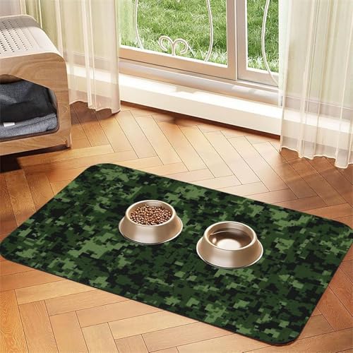 Green Army Digital Camouflage Pet Feeding Mat 40x60cm, Absorbent Dog Mat for Food and Water Bowl, PU Leather Cat Food Mat Waterproof Dog Bowl Mats Quick Dry Pet Placemats - No Stains Green Army Digital Camouflage Pet Feeding Mat 40x60cm, Absorbent Dog Mat for Food and Water Bowl, PU Leather Cat Food Mat Waterproof Dog Bowl Mats Quick Dry Pet Placemats - No Stains von FHEBNDS