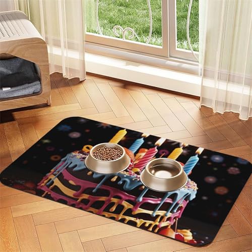 Happy Birthday Big Cake Haustier-Füttermatte, 40 x 60 cm, saugfähige Hundematte für Futter und Wassernapf, PU-Leder, Katzenfuttermatte, wasserdicht, schnell trocknend, Haustier-Platzsets, keine Happy Birthday Big Cake Haustier-Füttermatte, 40 x 60 cm, saugfähige Hundematte für Futter und Wassernapf, PU-Leder, Katzenfuttermatte, wasserdicht, schnell trocknend, Haustier-Platzsets, keine von FHEBNDS