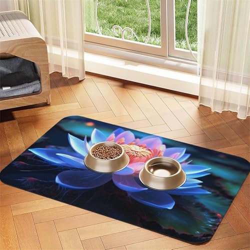 Haustier-Futtermatte mit Blumenmuster, 30 x 45 cm, saugfähige Hundematte für Futter und Wassernapf, PU-Leder, Katzenfuttermatte, wasserdicht, schnell trocknend, Haustier-Tischsets, keine Flecken Haustier-Futtermatte mit Blumenmuster, 30 x 45 cm, saugfähige Hundematte für Futter und Wassernapf, PU-Leder, Katzenfuttermatte, wasserdicht, schnell trocknend, Haustier-Tischsets, keine Flecken von FHEBNDS