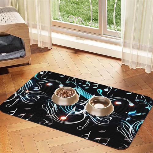 Haustier-Futtermatte mit Musiknote, 40 x 60 cm, saugfähige Hundematte für Futter und Wassernapf, PU-Leder, Katzenfuttermatte, wasserdicht, schnell trocknend, Haustier-Tischsets, keine Flecken Haustier-Futtermatte mit Musiknote, 40 x 60 cm, saugfähige Hundematte für Futter und Wassernapf, PU-Leder, Katzenfuttermatte, wasserdicht, schnell trocknend, Haustier-Tischsets, keine Flecken von FHEBNDS