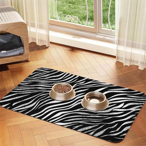 Haustier-Futtermatte mit Zebramuster, 30 x 45 cm, saugfähige Hundematte für Futter und Wassernapf, PU-Leder, Katzenfuttermatte, wasserdicht, schnell trocknend, Haustier-Tischsets, keine Flecken Haustier-Futtermatte mit Zebramuster, 30 x 45 cm, saugfähige Hundematte für Futter und Wassernapf, PU-Leder, Katzenfuttermatte, wasserdicht, schnell trocknend, Haustier-Tischsets, keine Flecken von FHEBNDS