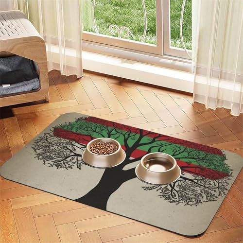 Haustier-Futtermatte mit palästinensischer Flagge, 30 x 45 cm, saugfähige Hundematte für Futter- und Wassernapf, PU-Leder-Katzenfuttermatte, wasserdicht, schnell trocknend, Haustier-Tischsets, keine Haustier-Futtermatte mit palästinensischer Flagge, 30 x 45 cm, saugfähige Hundematte für Futter- und Wassernapf, PU-Leder-Katzenfuttermatte, wasserdicht, schnell trocknend, Haustier-Tischsets, keine von FHEBNDS