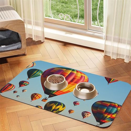 Heißluftballon-Füttermatte, 30 x 45 cm, saugfähige Hundematte für Futter- und Wassernapf, PU-Leder, Katzenfuttermatte, wasserdicht, schnell trocknend, Haustier-Tischsets, keine Flecken Heißluftballon-Füttermatte, 30 x 45 cm, saugfähige Hundematte für Futter- und Wassernapf, PU-Leder, Katzenfuttermatte, wasserdicht, schnell trocknend, Haustier-Tischsets, keine Flecken von FHEBNDS