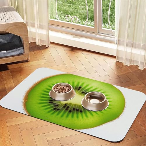 Kiwi Slice Haustier-Füttermatte, 40 x 60 cm, saugfähige Hundematte für Futter und Wassernapf, PU-Leder, Katzenfuttermatte, wasserdicht, schnell trocknend, Haustier-Platzsets, keine Flecken Kiwi Slice Haustier-Füttermatte, 40 x 60 cm, saugfähige Hundematte für Futter und Wassernapf, PU-Leder, Katzenfuttermatte, wasserdicht, schnell trocknend, Haustier-Platzsets, keine Flecken von FHEBNDS