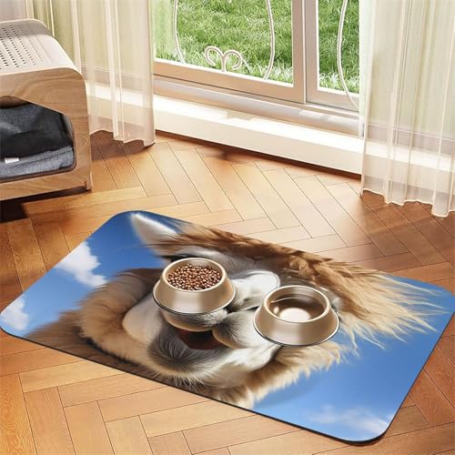 Lustige Alpaka-Lama-Haustier-Futtermatte, 30 x 45 cm, saugfähige Hundematte für Futter- und Wassernapf, PU-Leder, Katzenfuttermatte, wasserdicht, schnell trocknend, Haustier-Platzsets, keine Flecken Lustige Alpaka-Lama-Haustier-Futtermatte, 30 x 45 cm, saugfähige Hundematte für Futter- und Wassernapf, PU-Leder, Katzenfuttermatte, wasserdicht, schnell trocknend, Haustier-Platzsets, keine Flecken von FHEBNDS