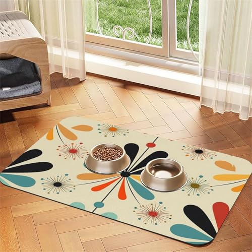 Moderne Futternapf-Matte im Retro-Stil, 40 x 60 cm, saugfähige Hundematte für Futter und Wassernapf, PU-Leder, Katzenfuttermatte, wasserdicht, schnell trocknend, Haustier-Tischsets, keine Flecken Moderne Futternapf-Matte im Retro-Stil, 40 x 60 cm, saugfähige Hundematte für Futter und Wassernapf, PU-Leder, Katzenfuttermatte, wasserdicht, schnell trocknend, Haustier-Tischsets, keine Flecken von FHEBNDS