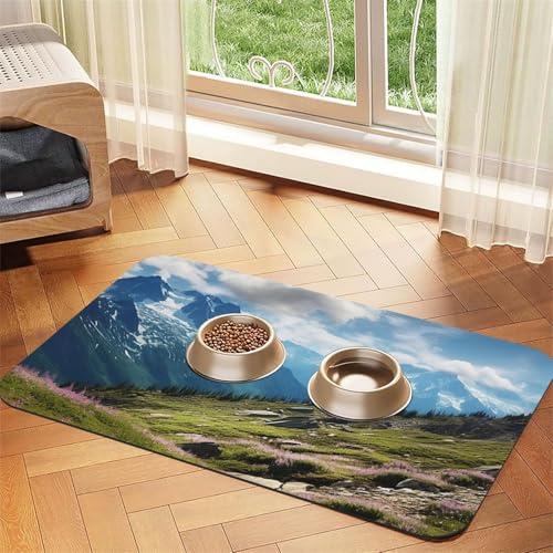 Mountains Haustier-Futtermatte, 40 x 60 cm, saugfähige Hundematte für Futter und Wassernapf, PU-Leder, Katzenfuttermatte, wasserdicht, schnell trocknend, Haustier-Tischsets, keine Flecken Mountains Haustier-Futtermatte, 40 x 60 cm, saugfähige Hundematte für Futter und Wassernapf, PU-Leder, Katzenfuttermatte, wasserdicht, schnell trocknend, Haustier-Tischsets, keine Flecken von FHEBNDS