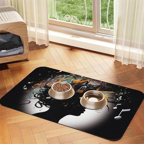 Music Image Haustier-Futtermatte, 40 x 60 cm, saugfähige Hundematte für Futter und Wassernapf, PU-Leder, Katzenfuttermatte, wasserdicht, schnell trocknend, Haustier-Tischsets, keine Flecken Music Image Haustier-Futtermatte, 40 x 60 cm, saugfähige Hundematte für Futter und Wassernapf, PU-Leder, Katzenfuttermatte, wasserdicht, schnell trocknend, Haustier-Tischsets, keine Flecken von FHEBNDS