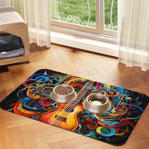Music Series Haustier-Futtermatte, 30 x 45 cm, saugfähige Hundematte für Futter- und Wassernapf, PU-Leder, Katzenfuttermatte, wasserdicht, schnell trocknend, Haustier-Tischsets, keine Flecken Music Series Haustier-Futtermatte, 30 x 45 cm, saugfähige Hundematte für Futter- und Wassernapf, PU-Leder, Katzenfuttermatte, wasserdicht, schnell trocknend, Haustier-Tischsets, keine Flecken von FHEBNDS