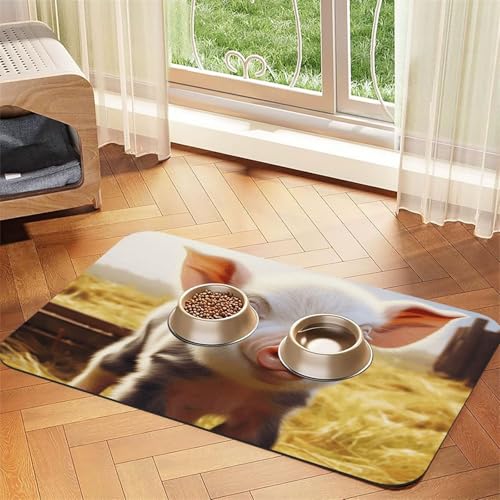 Niedliche Bauernhoftier-Futtermatte, 40 x 60 cm, saugfähige Hundematte für Futter- und Wassernapf, PU-Leder, Katzenfuttermatte, wasserdicht, schnell trocknend, Haustier-Platzsets, keine Flecken Niedliche Bauernhoftier-Futtermatte, 40 x 60 cm, saugfähige Hundematte für Futter- und Wassernapf, PU-Leder, Katzenfuttermatte, wasserdicht, schnell trocknend, Haustier-Platzsets, keine Flecken von FHEBNDS