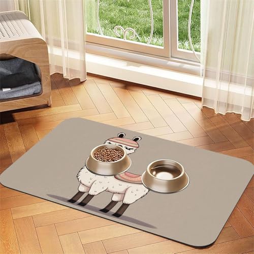 No Drama Lama, Haustier-Futtermatte, 40 x 60 cm, saugfähige Hundematte für Futter und Wassernapf, PU-Leder, Katzenfuttermatte, wasserdicht, schnell trocknend, Haustier-Platzsets, keine Flecken No Drama Lama, Haustier-Futtermatte, 40 x 60 cm, saugfähige Hundematte für Futter und Wassernapf, PU-Leder, Katzenfuttermatte, wasserdicht, schnell trocknend, Haustier-Platzsets, keine Flecken von FHEBNDS