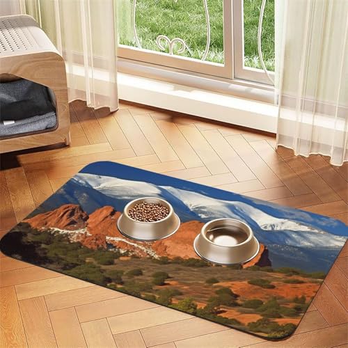 Pikes Peak Colorado Haustier-Futtermatte, 30 x 45 cm, saugfähige Hundematte für Futter- und Wassernapf, PU-Leder, Katzenfuttermatte, wasserdicht, schnell trocknend, Haustier-Platzsets, keine Flecken Pikes Peak Colorado Haustier-Futtermatte, 30 x 45 cm, saugfähige Hundematte für Futter- und Wassernapf, PU-Leder, Katzenfuttermatte, wasserdicht, schnell trocknend, Haustier-Platzsets, keine Flecken von FHEBNDS