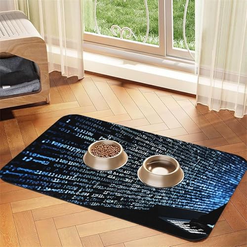 Programmiercode-Haustier-Futtermatte, 30 x 45 cm, saugfähige Hundematte für Futter- und Wassernapf, PU-Leder, Katzenfuttermatte, wasserdicht, schnell trocknend, keine Flecken Programmiercode-Haustier-Futtermatte, 30 x 45 cm, saugfähige Hundematte für Futter- und Wassernapf, PU-Leder, Katzenfuttermatte, wasserdicht, schnell trocknend, keine Flecken von FHEBNDS