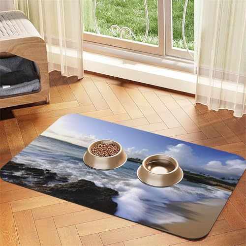 Puerto Rico – Strand-Haustier-Futtermatte, 40 x 60 cm, saugfähige Hundematte für Futter- und Wassernapf, PU-Leder, Katzenfuttermatte, wasserdicht, schnell trocknend, Haustier-Platzsets, keine Flecken Puerto Rico – Strand-Haustier-Futtermatte, 40 x 60 cm, saugfähige Hundematte für Futter- und Wassernapf, PU-Leder, Katzenfuttermatte, wasserdicht, schnell trocknend, Haustier-Platzsets, keine Flecken von FHEBNDS