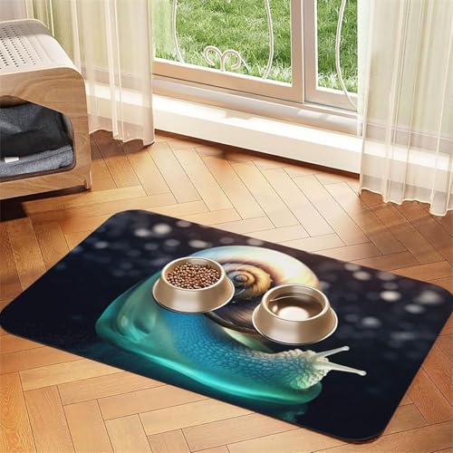 Schimmernde Schnecken-Füttermatte, 30 x 45 cm, saugfähige Hundematte für Futter- und Wassernapf, PU-Leder, Katzenfuttermatte, wasserdicht, schnell trocknend, Haustier-Platzsets, keine Flecken Schimmernde Schnecken-Füttermatte, 30 x 45 cm, saugfähige Hundematte für Futter- und Wassernapf, PU-Leder, Katzenfuttermatte, wasserdicht, schnell trocknend, Haustier-Platzsets, keine Flecken von FHEBNDS